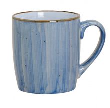 Tasse Wischtechnik Blau mit goldenem Rand, 312 ml Fassungsvermögen
