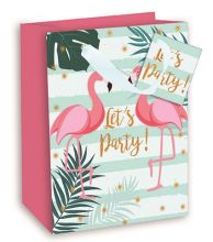 Geschenktasche Klein mit Flamingo Motiv, 17,7*22,7*9,8 cm