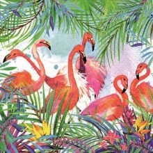 Serviette "Flamingos" 20 Stück, 33x33 cm