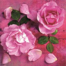 Serviette mit pinken Rosen Motiv 20 Stück 33*33 cm