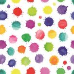 Serviette mit Farbklecksen in verschiedenen Farben und Größen weißer Hintergrund 20 Stück, 33*33 cm