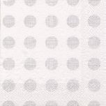 Serviette Punkte silber mit weißem Hintergrund 20 Stück, 33*33 cm
